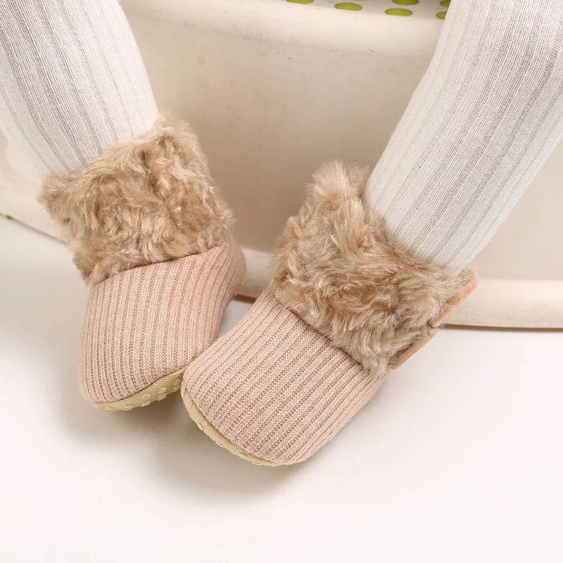 Adorable Soft and Cozy Baby Girl Winter Boots with Warm Wool Lining for Indoor Walking - ToylandEU