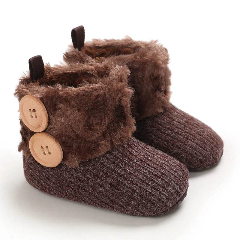 Adorable Soft and Cozy Baby Girl Winter Boots with Warm Wool Lining for Indoor Walking - ToylandEU