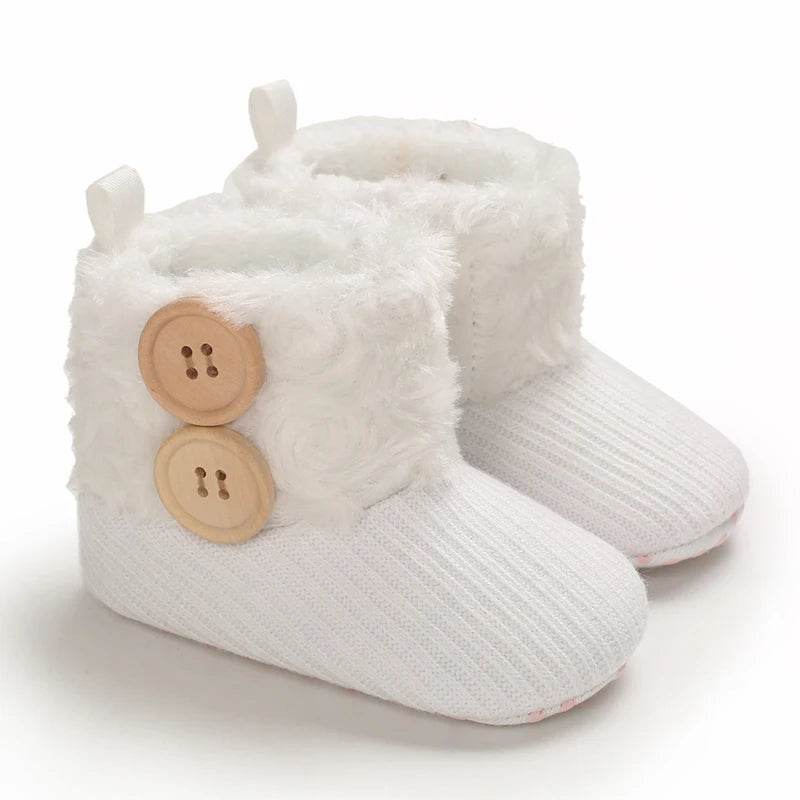 Adorable Soft and Cozy Baby Girl Winter Boots with Warm Wool Lining for Indoor Walking - ToylandEU