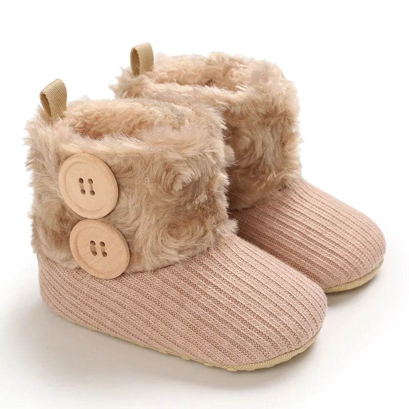Adorable Soft and Cozy Baby Girl Winter Boots with Warm Wool Lining for Indoor Walking - ToylandEU