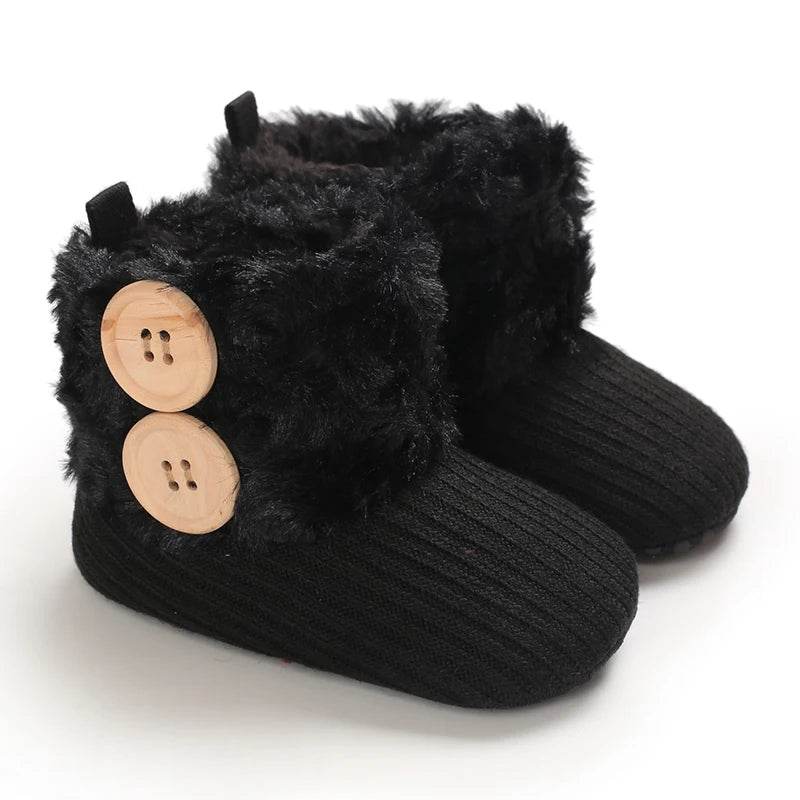 Adorable Soft and Cozy Baby Girl Winter Boots with Warm Wool Lining for Indoor Walking - ToylandEU