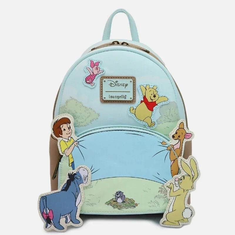 Adorable Winnie The Pooh Mini Backpack With Triple Pocket And Durable Polyester For Girls School Bag - ToylandEU