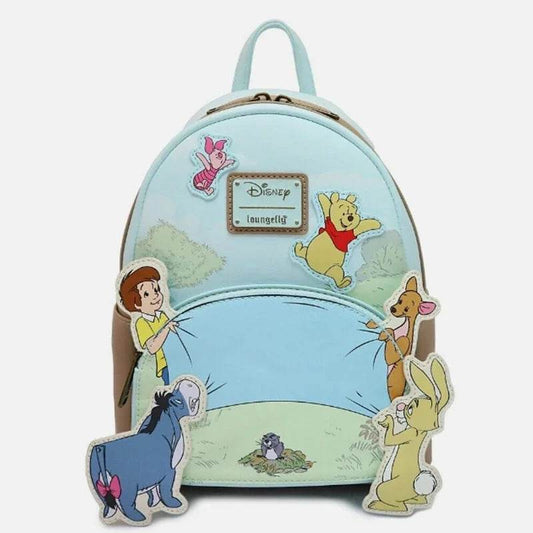 Adorable Winnie The Pooh Mini Backpack With Triple Pocket And Durable Polyester For Girls School Bag - ToylandEU