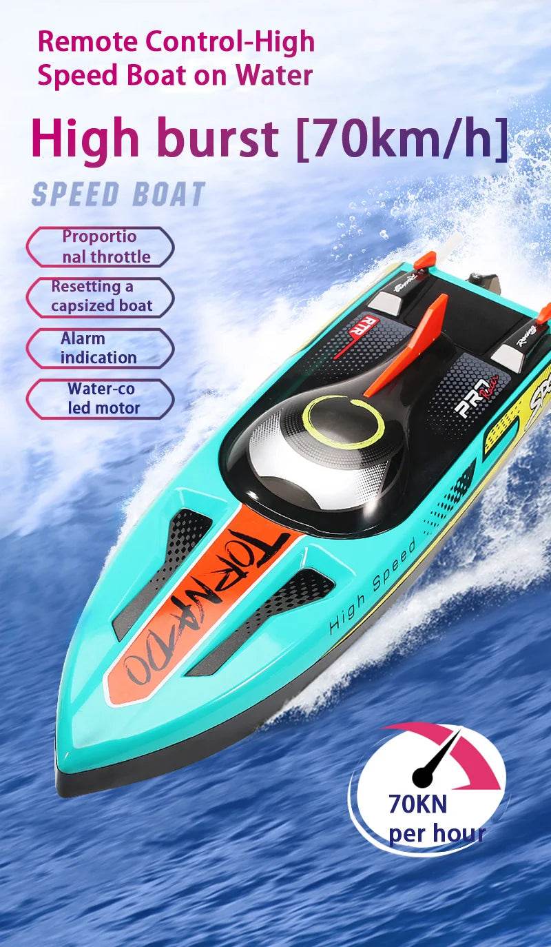 Adult And Child Enthusiasts Remote Control Boat 70 Kilometers Per Hour LED Light - ToylandEU