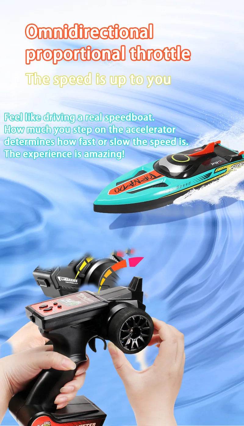 Adult And Child Enthusiasts Remote Control Boat 70 Kilometers Per Hour LED Light - ToylandEU