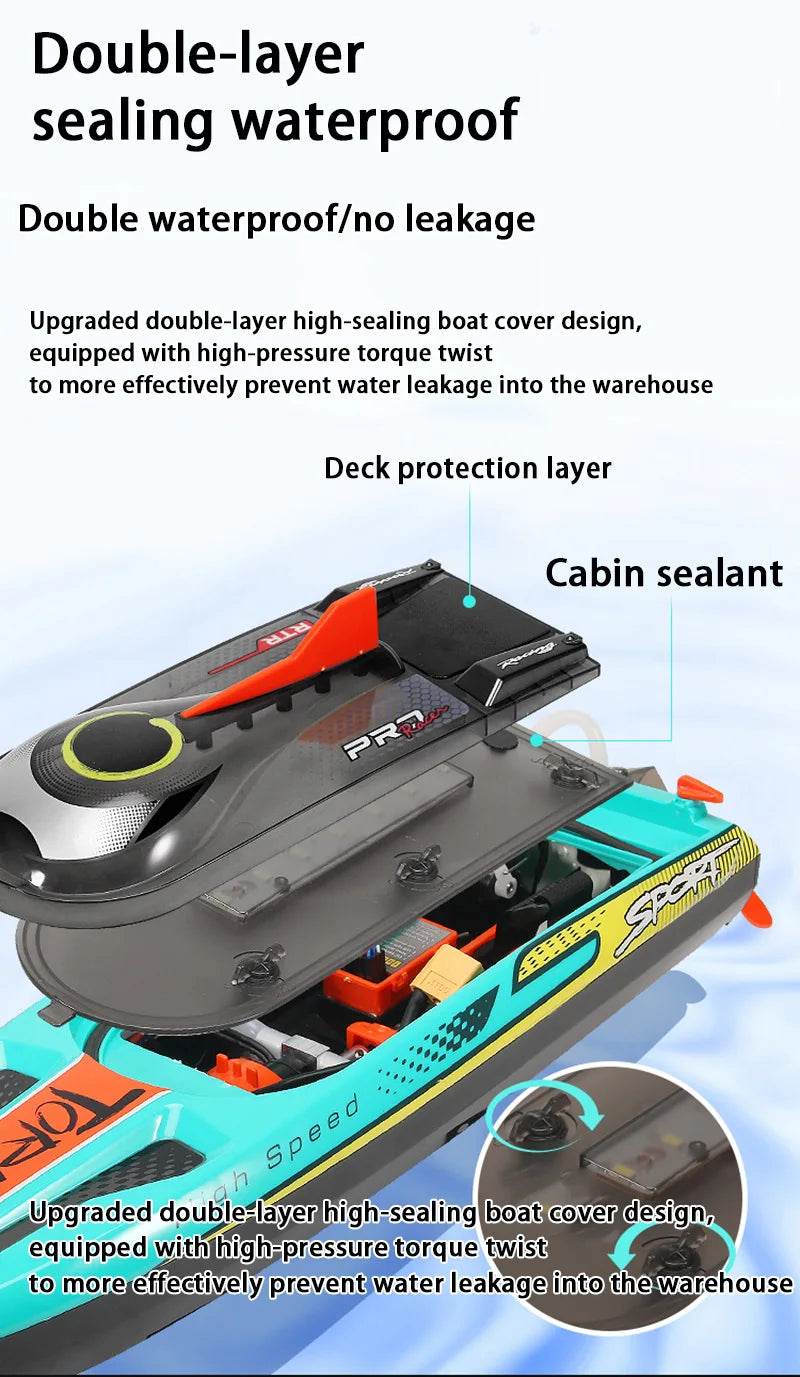 Adult And Child Enthusiasts Remote Control Boat 70 Kilometers Per Hour LED Light - ToylandEU