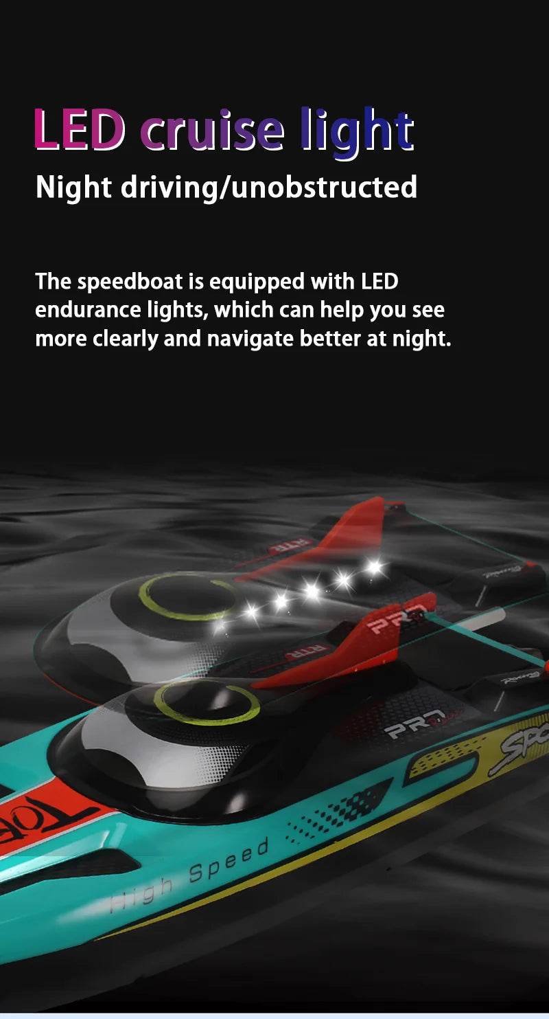 Adult And Child Enthusiasts Remote Control Boat 70 Kilometers Per Hour LED Light - ToylandEU