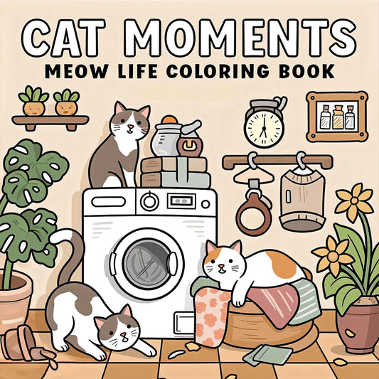 Adult Coloring Book | Cat Moments Theme | Toylandeu™
