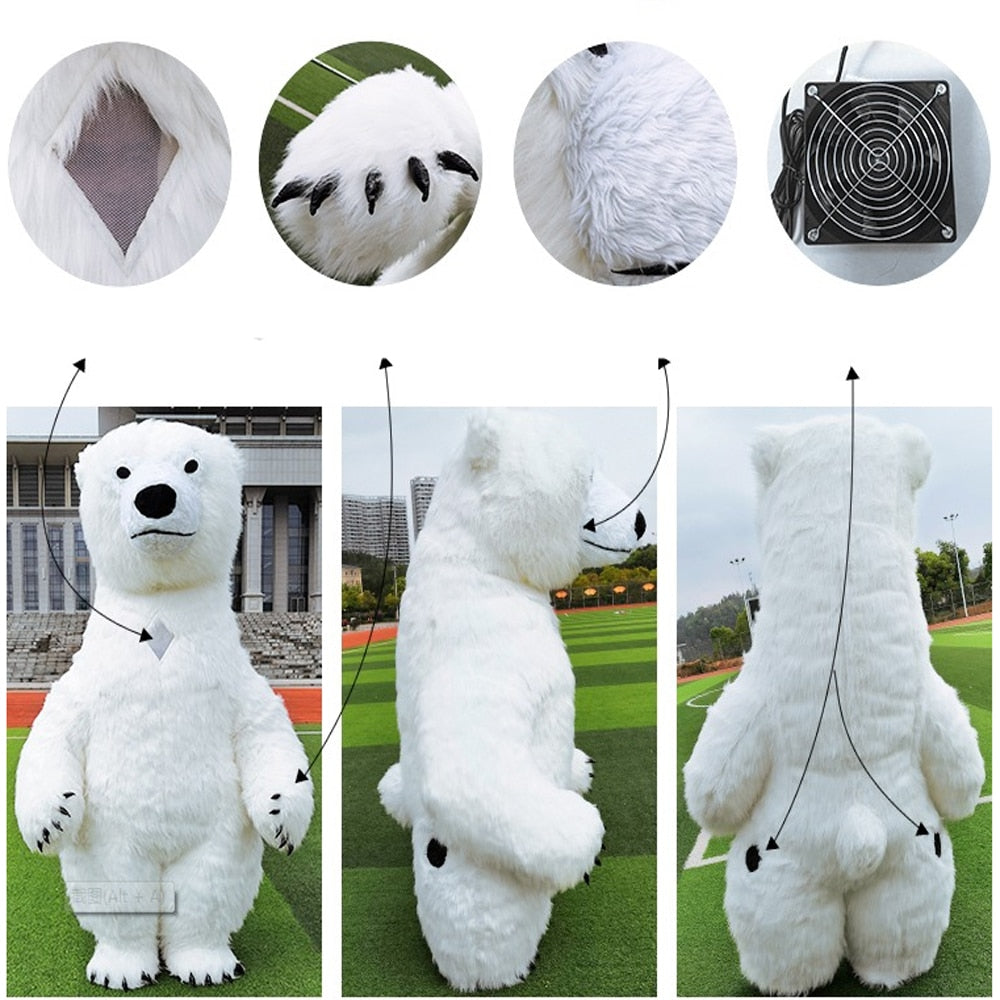 Adult Inflatable Panda Polar Bear Monkey Mascot Costume Cosplay Giant