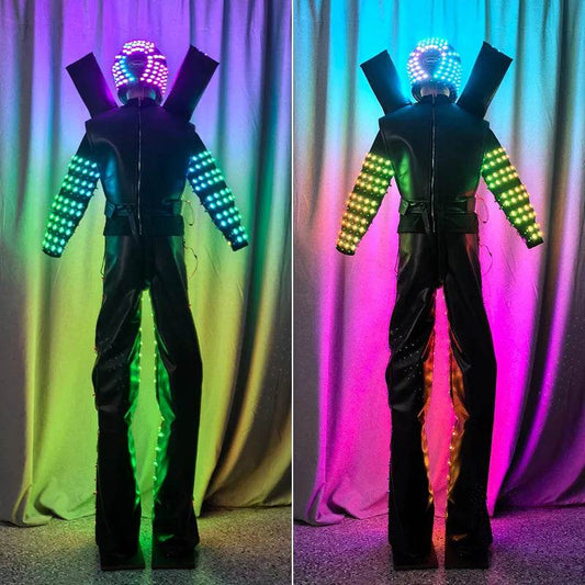 Adult LED Circus Show Luminous Stilt Walker Costume Outfit - ToylandEU