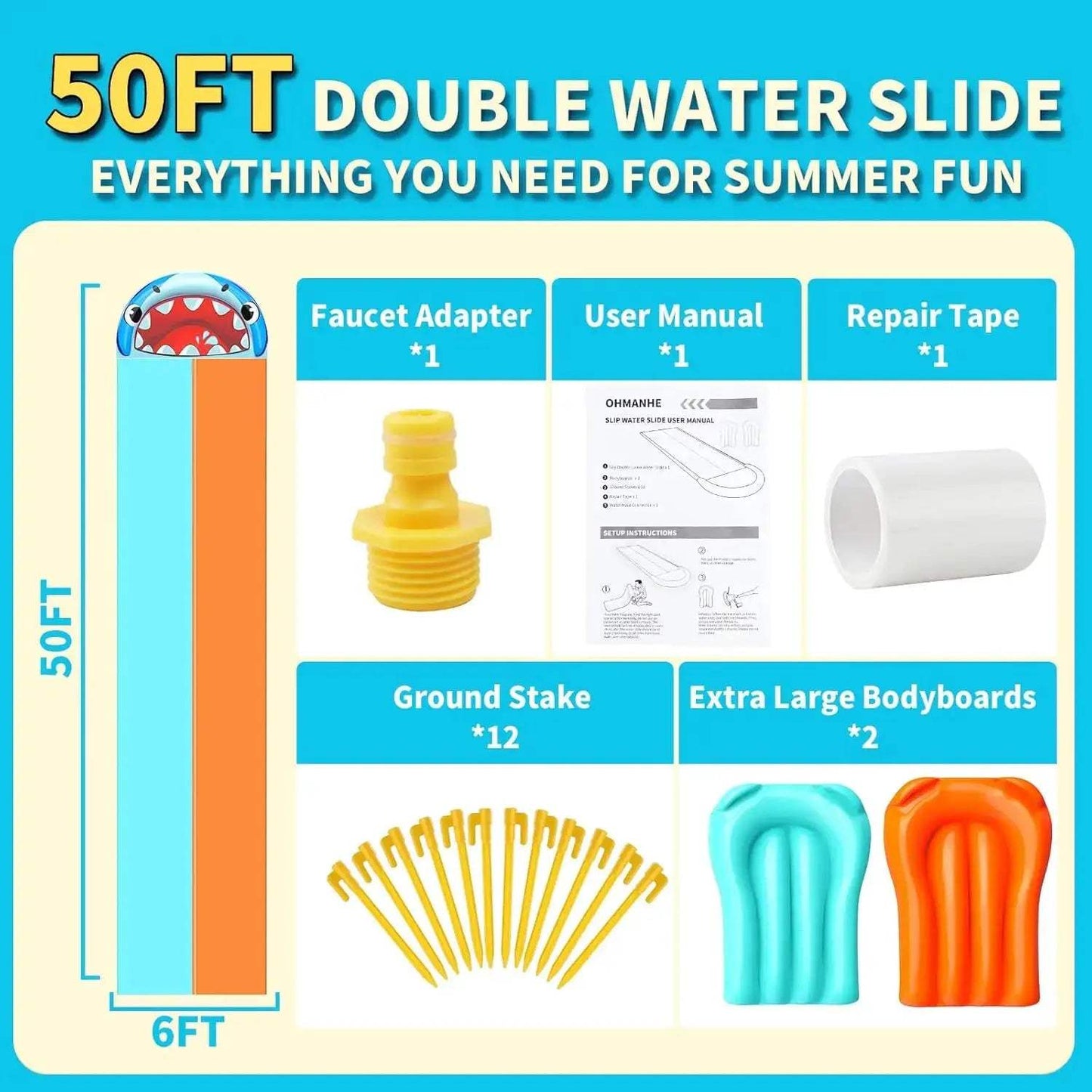  Adult Lawn Water Slide Built In Sprinkler -  ToylandEU™