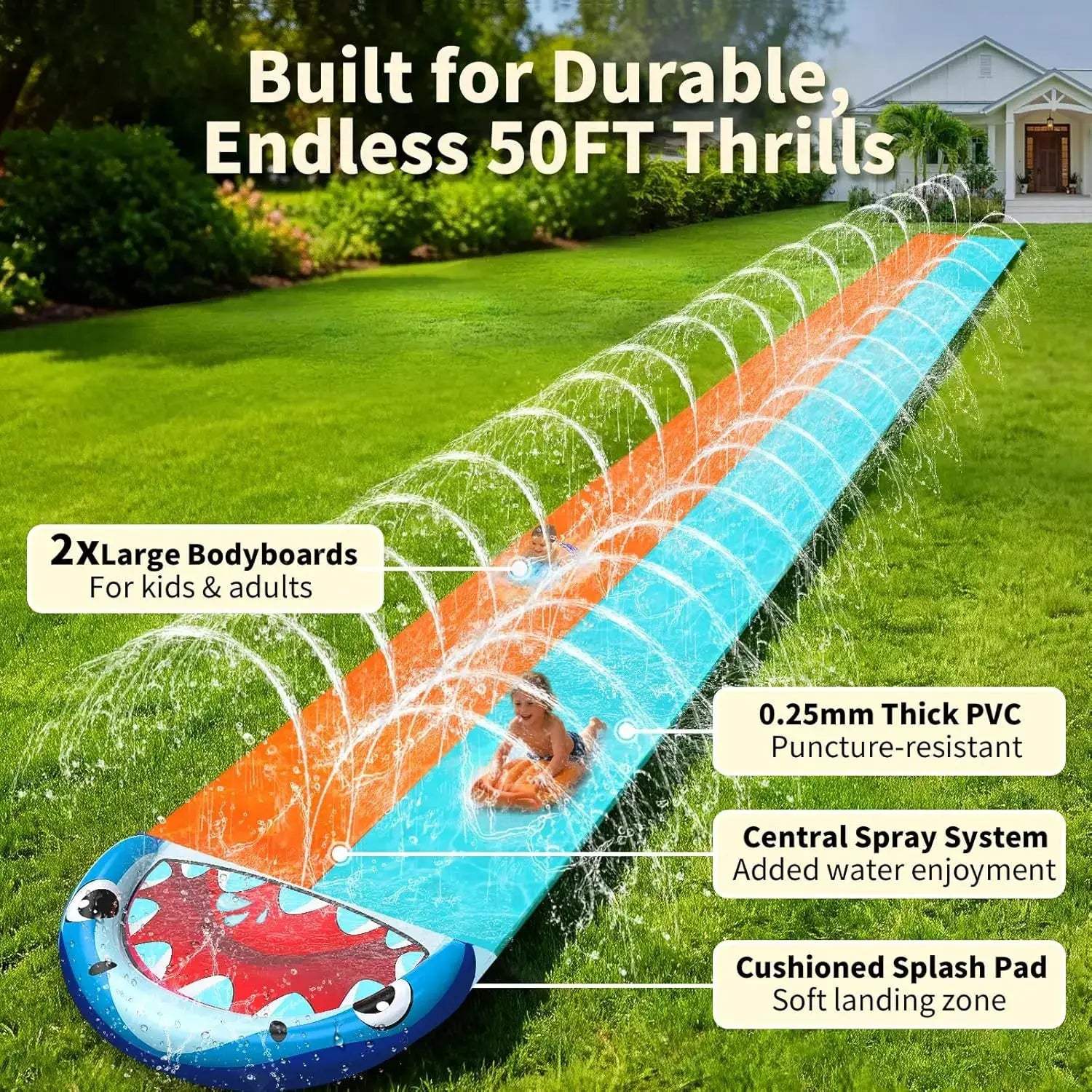  Adult Lawn Water Slide Built In Sprinkler -  ToylandEU™