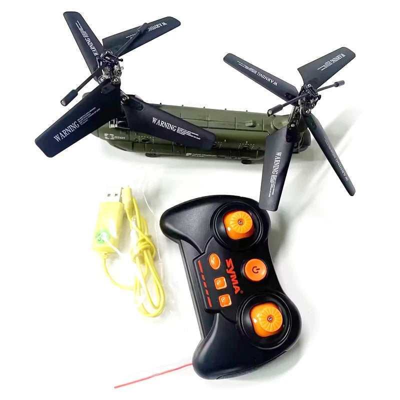 RC Remote Control Chinook CH-47 Helicopter Model S026H - 2.4G Double Paddle Transport Aircraft for Kids & Boys