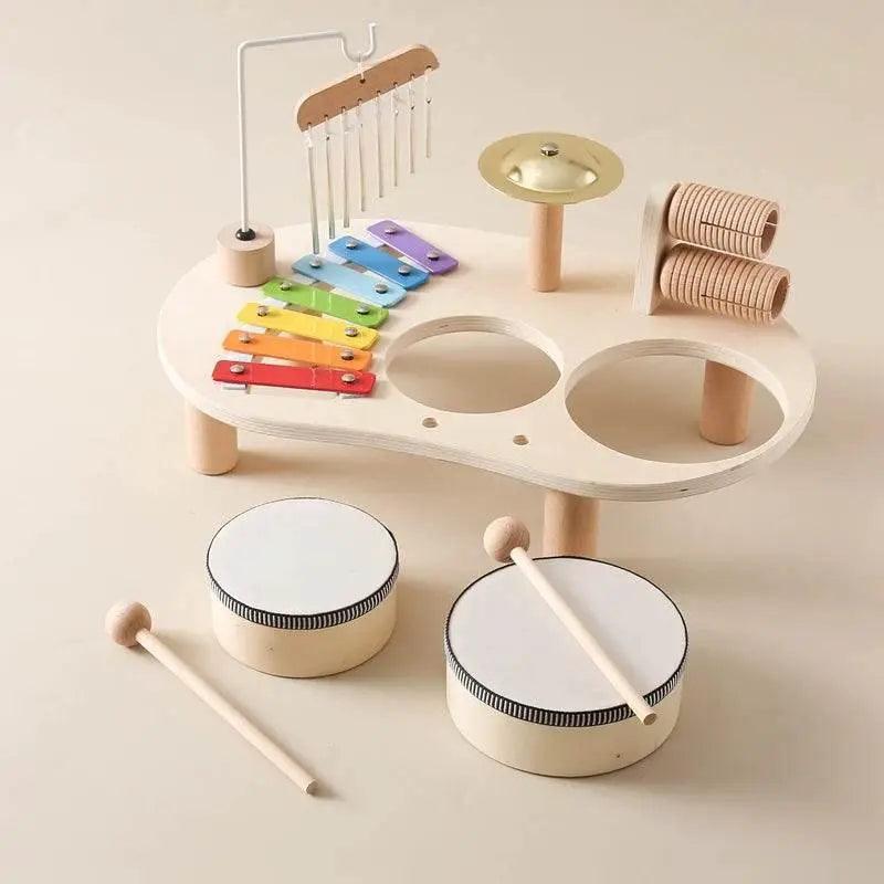  Aeolian Bells Wooden Montessori Xylophone Toy For Newborns Non Toxic Wood Educational Music Table -  ToylandEU™