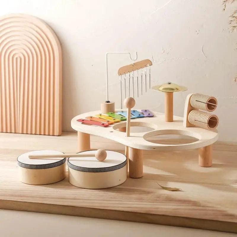  Aeolian Bells Wooden Montessori Xylophone Toy For Newborns Non Toxic Wood Educational Music Table -  ToylandEU™