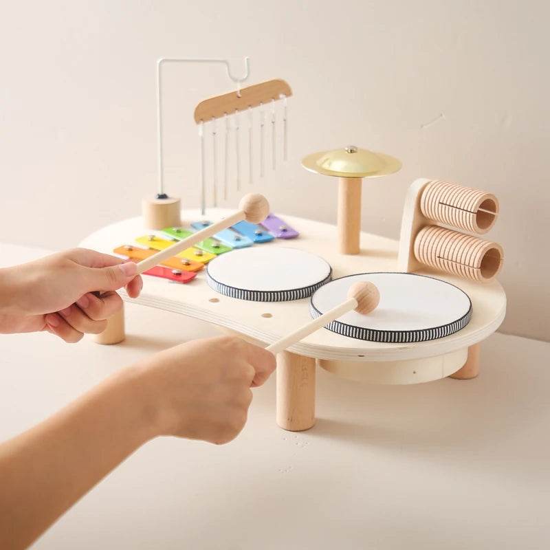Baby Educational Toys Wooden Aeolian Bells Montessori Musical Toys Xylophone Newborn Birthday Gifts Music Table Toys - ToylandEU