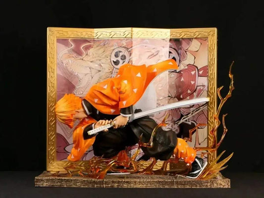 Agatsuma Zenitsu Anime Figurines, Demon Slayer Action Figures PVC Model Collection 24cm - ToylandEU