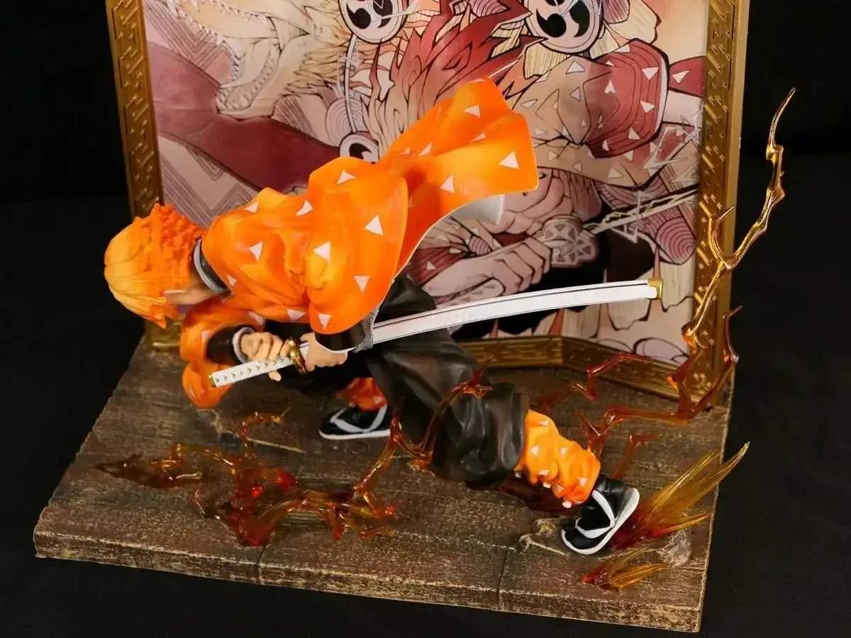 Agatsuma Zenitsu Anime Figurines, Demon Slayer Action Figures PVC Model Collection 24cm - ToylandEU