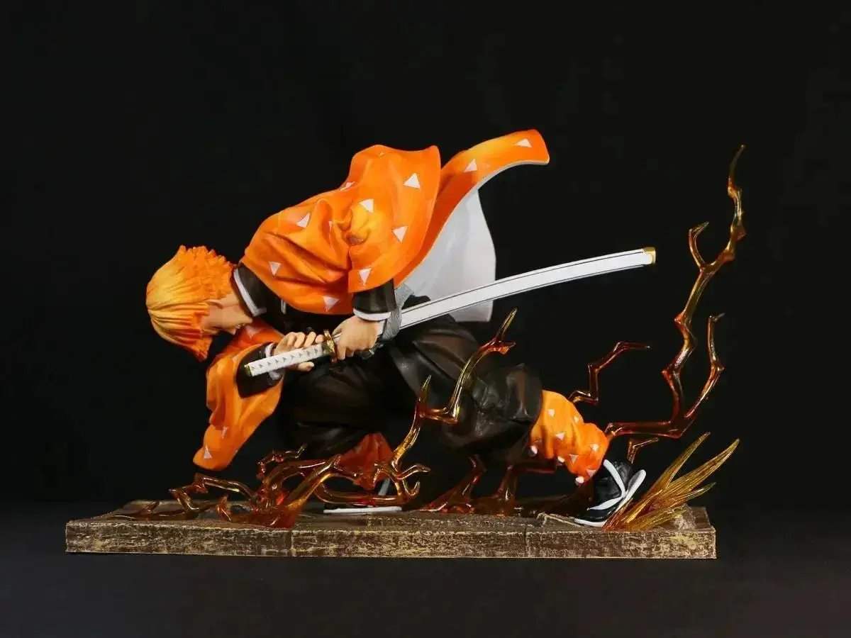 Agatsuma Zenitsu Anime Figurines, Demon Slayer Action Figures PVC Model Collection 24cm - ToylandEU