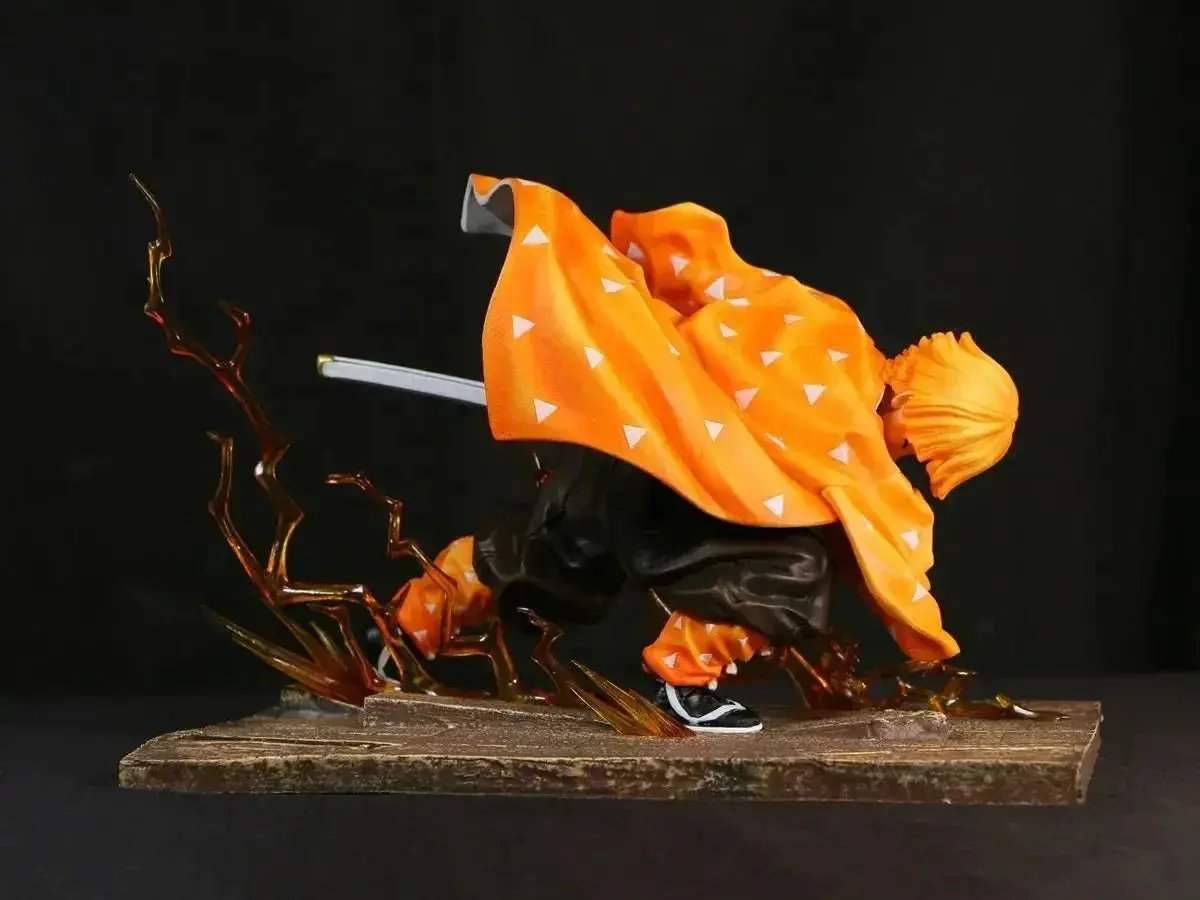 Agatsuma Zenitsu Anime Figurines, Demon Slayer Action Figures PVC Model Collection 24cm - ToylandEU