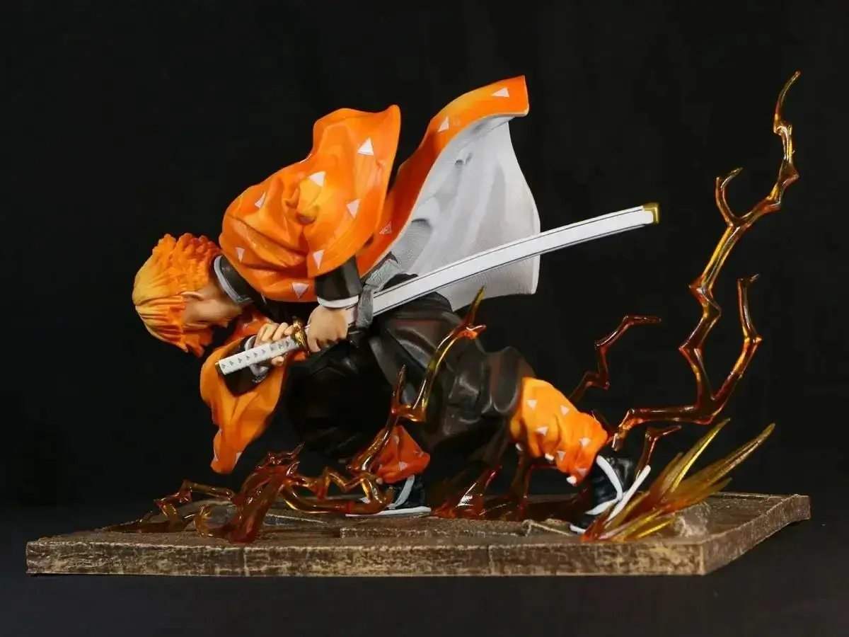 Agatsuma Zenitsu Anime Figurines, Demon Slayer Action Figures PVC Model Collection 24cm - ToylandEU