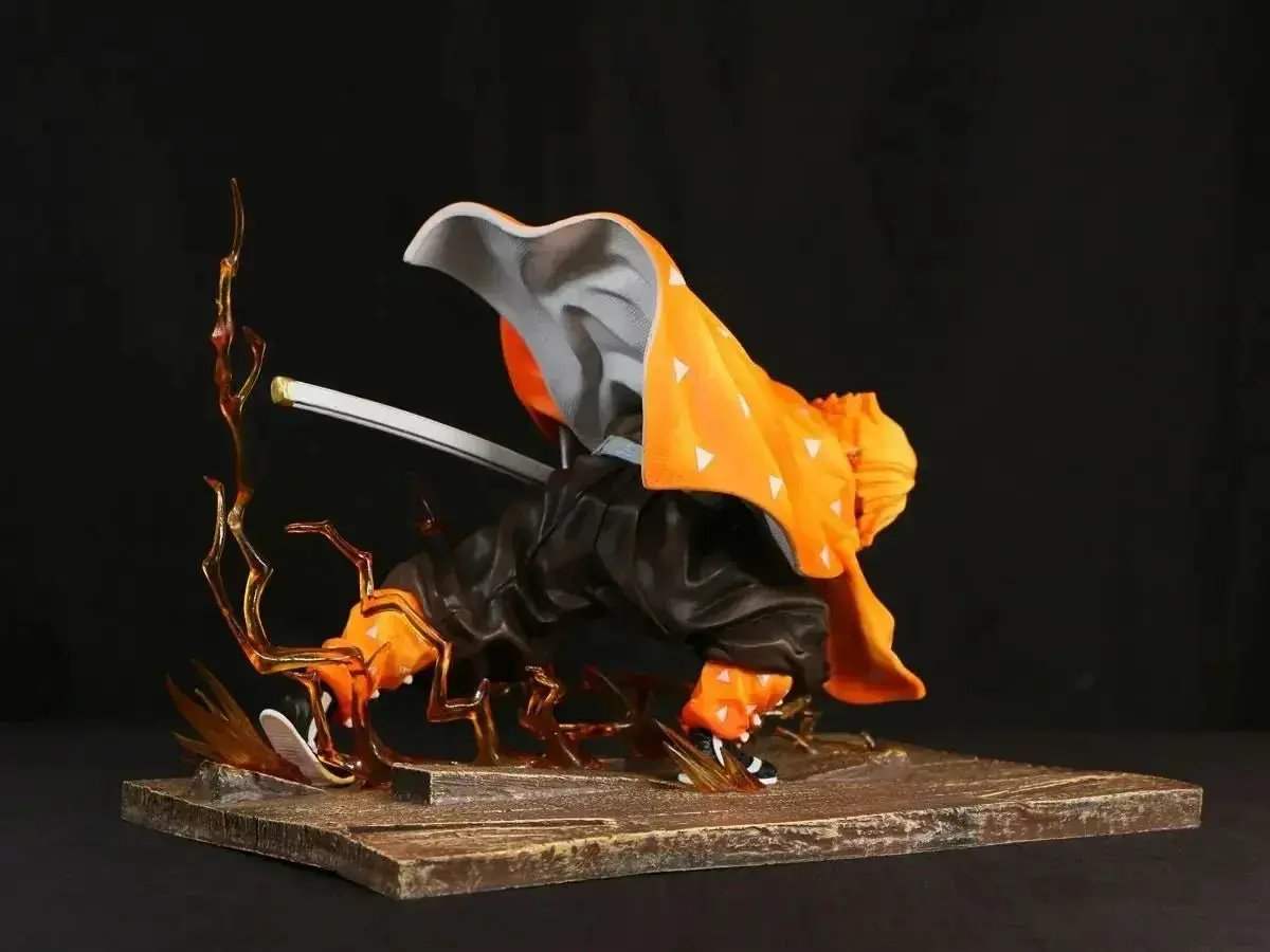 Agatsuma Zenitsu Anime Figurines, Demon Slayer Action Figures PVC Model Collection 24cm - ToylandEU