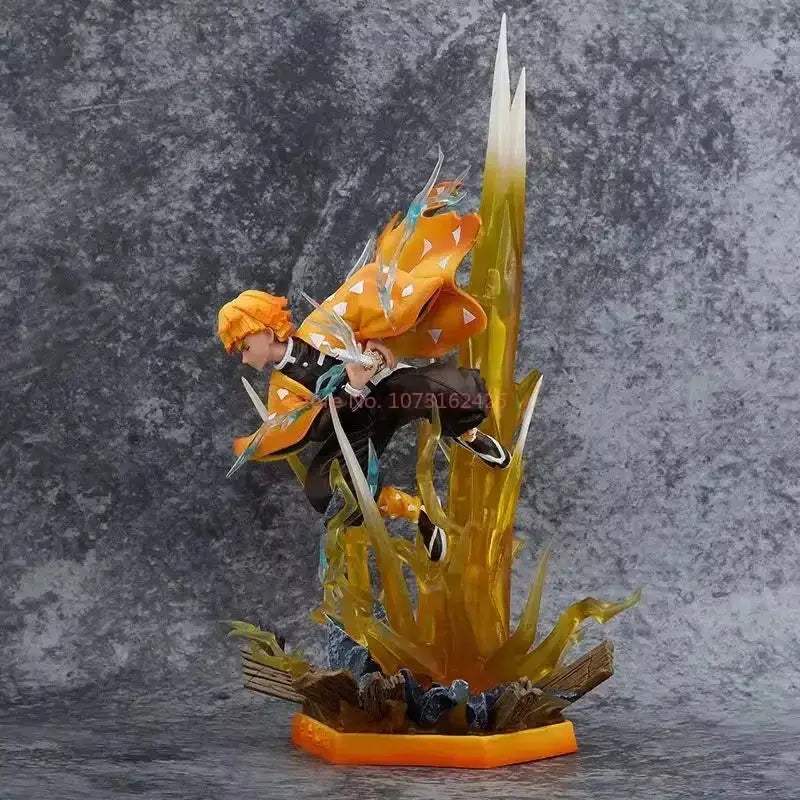 Agatsuma Zenitsu LED Anime Figure, Demon Slayer Action Figurines PVC Statue 35 CM - ToylandEU