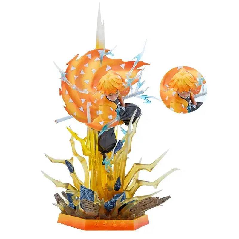 Agatsuma Zenitsu LED Anime Figure, Demon Slayer Action Figurines PVC Statue 35 CM - ToylandEU