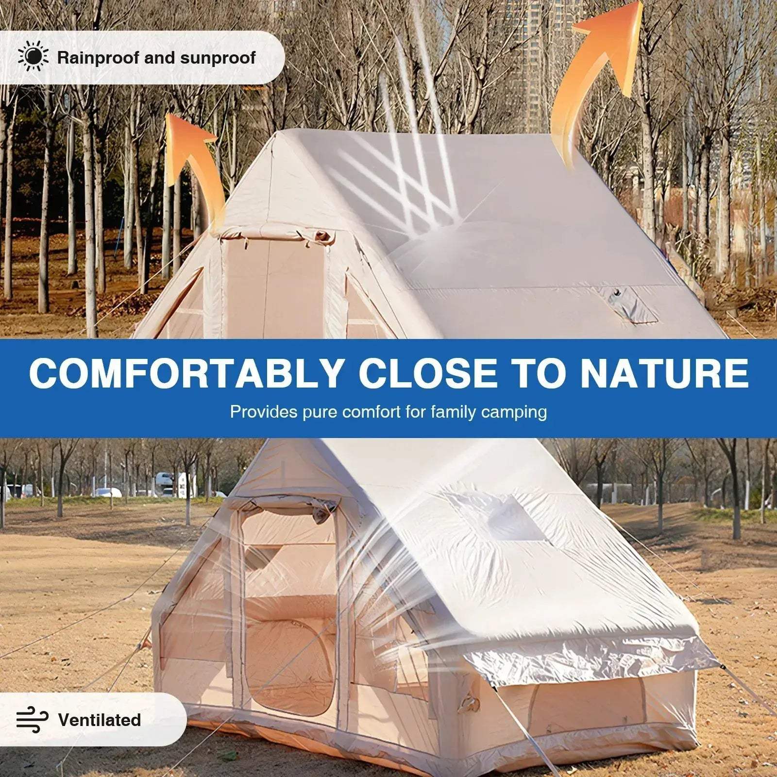Air Glamping Tent With Pump For Easy Setup Waterproof Oxford - ToylandEU