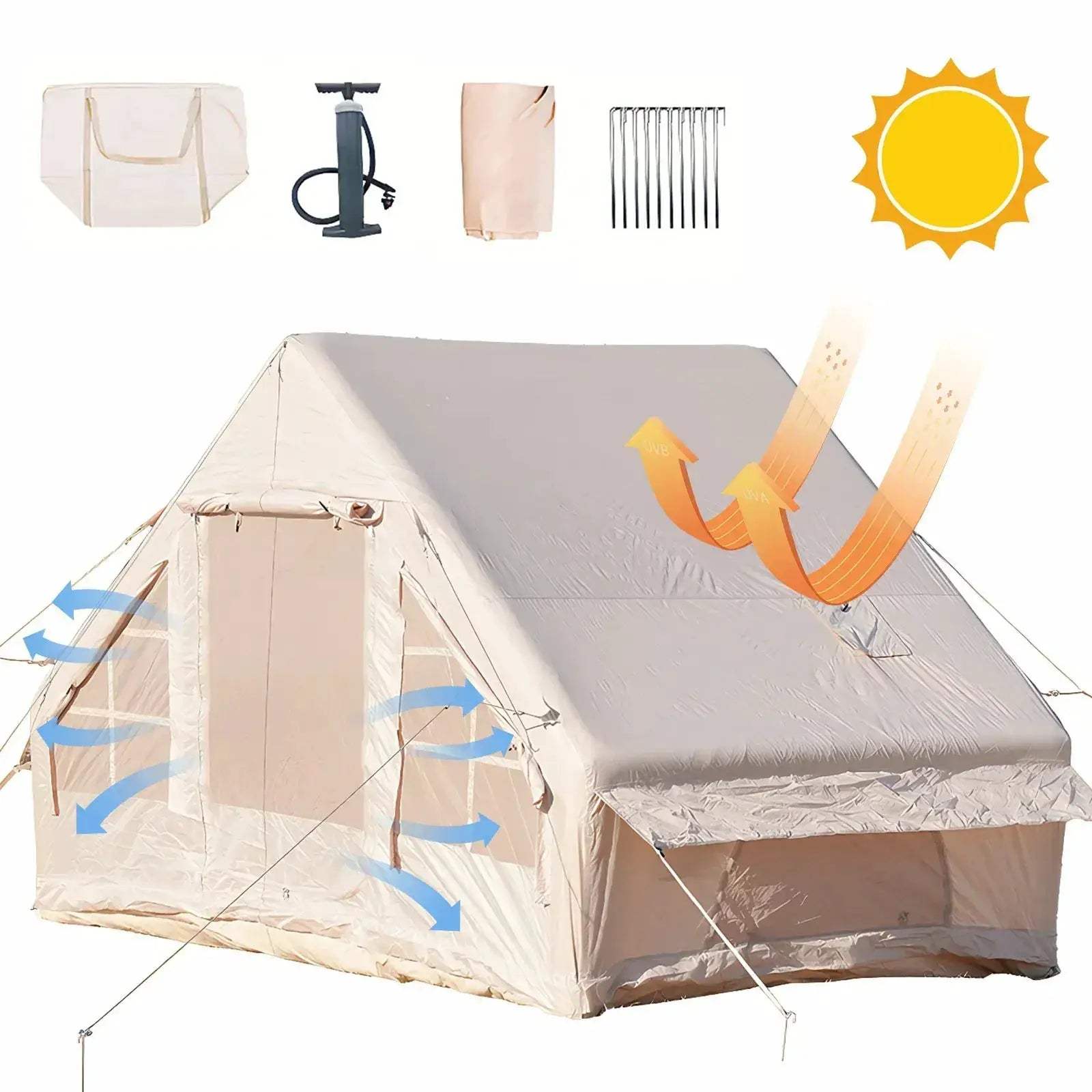 Air Glamping Tent With Pump For Easy Setup Waterproof Oxford - ToylandEU