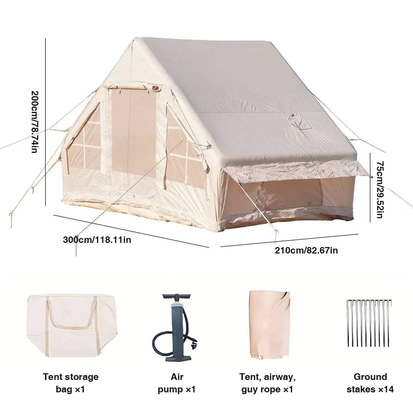 Air Glamping Tent With Pump For Easy Setup Waterproof Oxford - ToylandEU