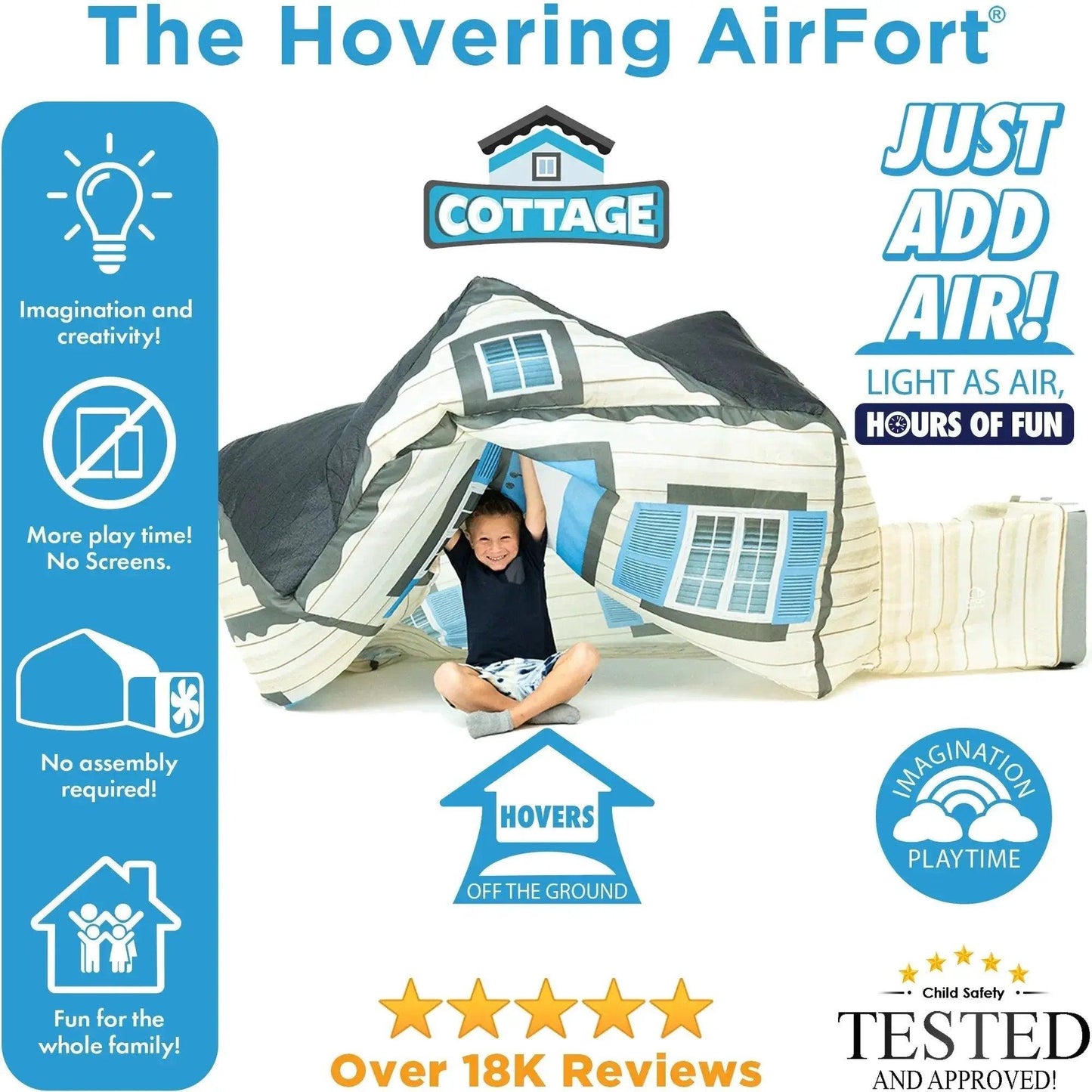  AirFort Cottage Play Tent Instant Indoor Fun -  ToylandEU™