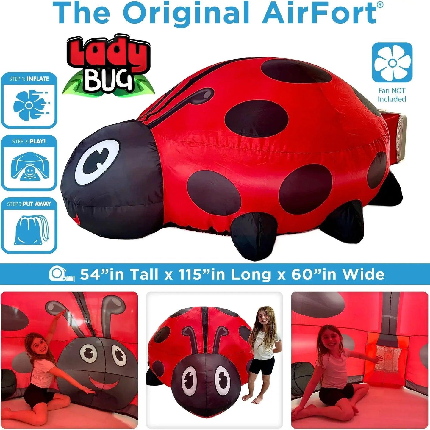  AirFort Ladybug Inflatable Play Tent Easy Setup -  ToylandEU™