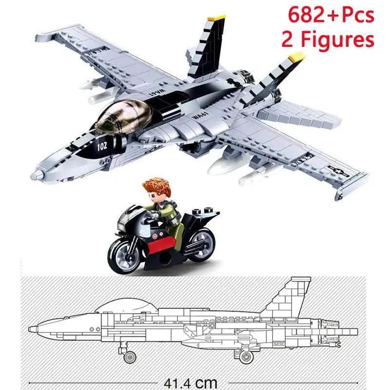  MOC Military F/A-18E Super BumbleBee Fighter Plane Building Blocks -  ToylandEU™