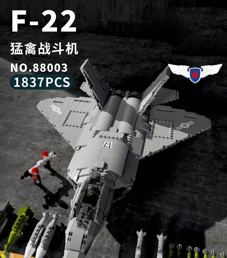 Aircraft Series F22 Fighter Building Blocks Model Toys - ToylandEU
