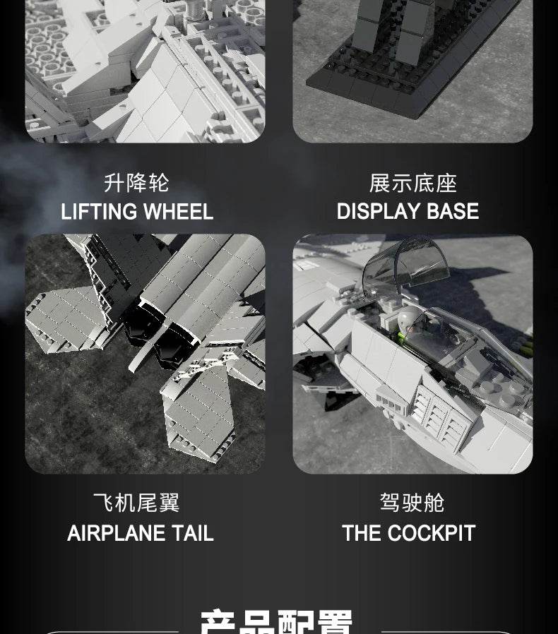 Aircraft Series F22 Fighter Building Blocks Model Toys - ToylandEU