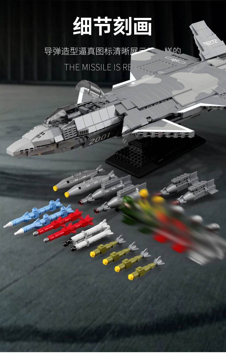 Aircraft Series F22 Fighter Building Blocks Model Toys - ToylandEU