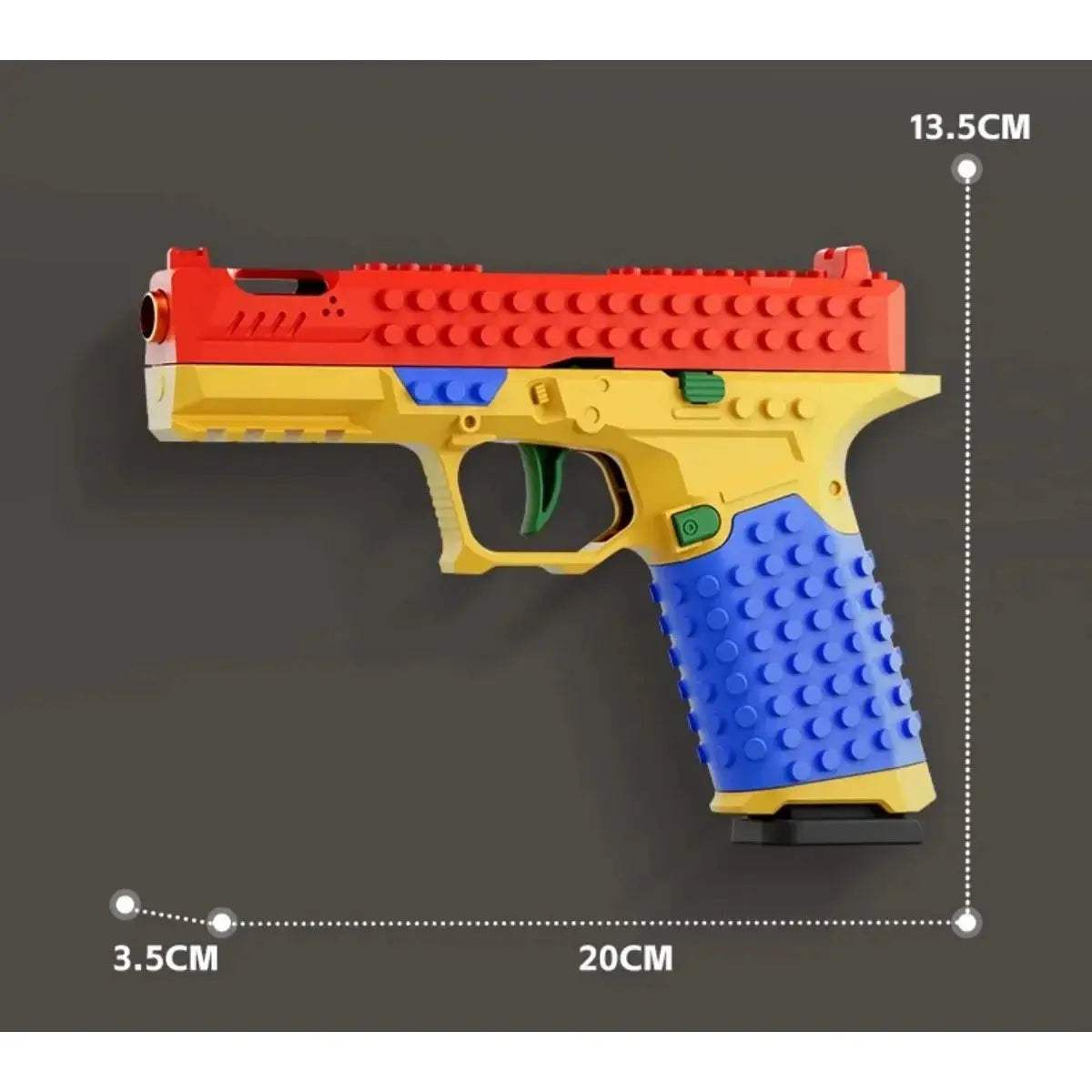 Hanging Toy Gun Continuous Firing Building Block Pistol Shell Throwing Airsoft Blowback Empty Outdoor CS Weapon for Boys Adult - ToylandEU