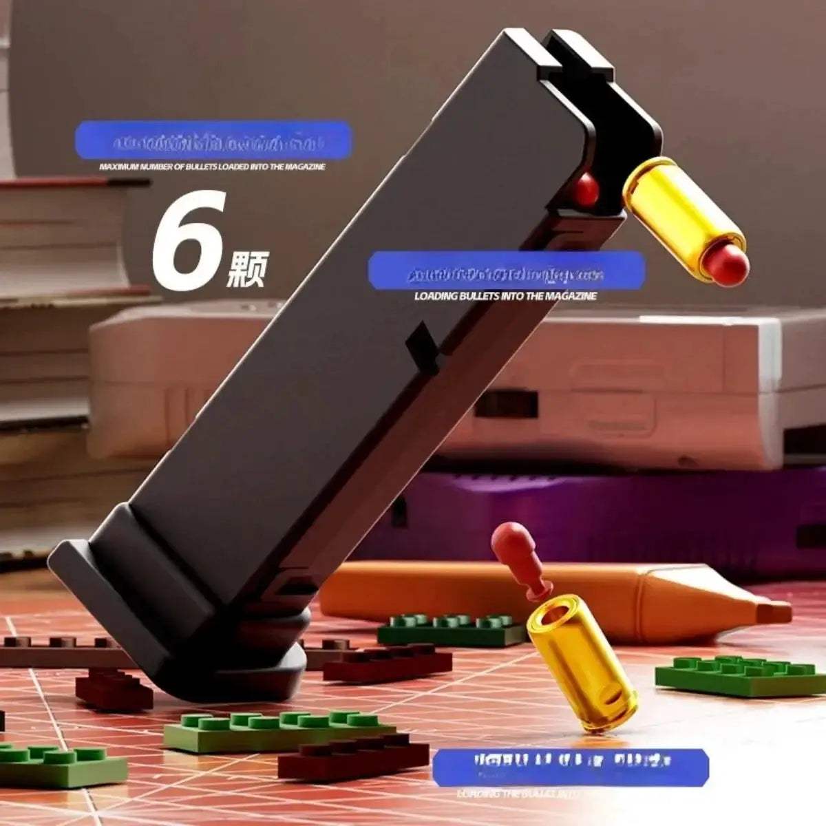 Hanging Toy Gun Continuous Firing Building Block Pistol Shell Throwing Airsoft Blowback Empty Outdoor CS Weapon for Boys Adult - ToylandEU