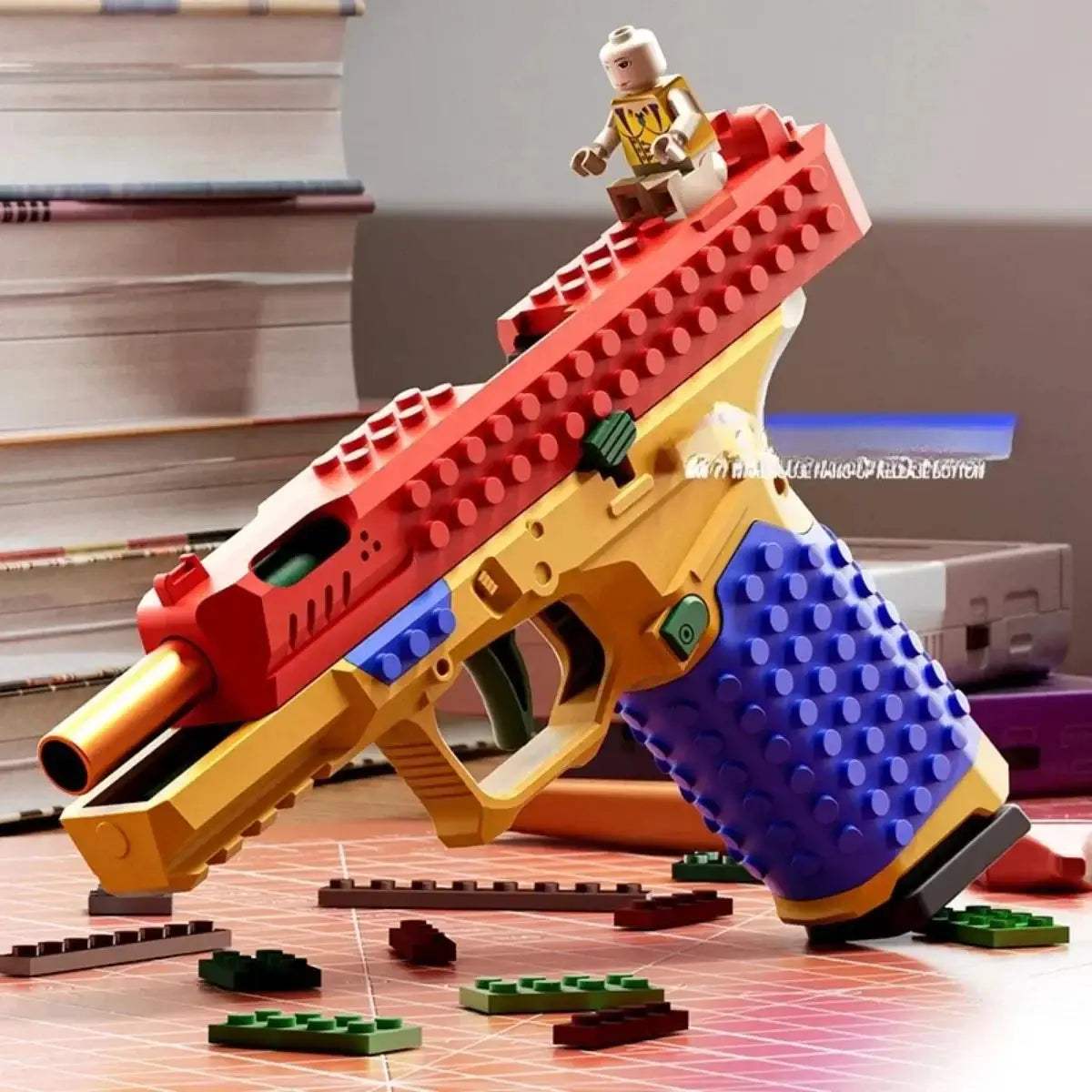 Hanging Toy Gun Continuous Firing Building Block Pistol Shell Throwing Airsoft Blowback Empty Outdoor CS Weapon for Boys Adult - ToylandEU
