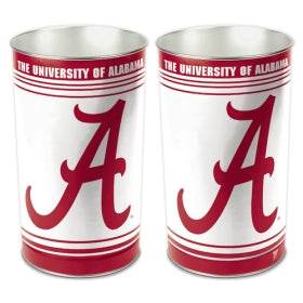 Alabama Crimson Tide 15 Inch Metal Wastebasket Team Colors - ToylandEU