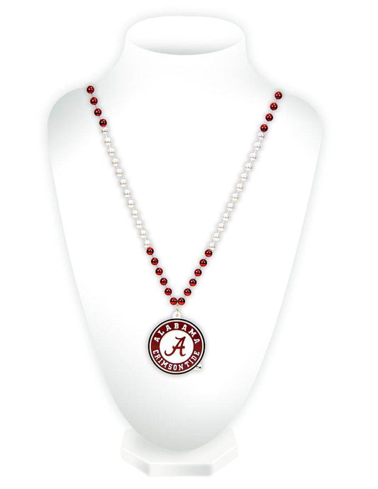 Alabama Crimson Tide Beads with Medallion Mardi Gras Style - ToylandEU