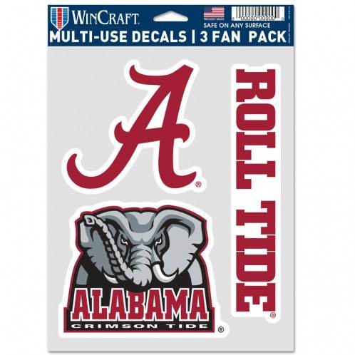 Alabama Crimson Tide Decals Multi Use Fan Pack 3 Designs - ToylandEU