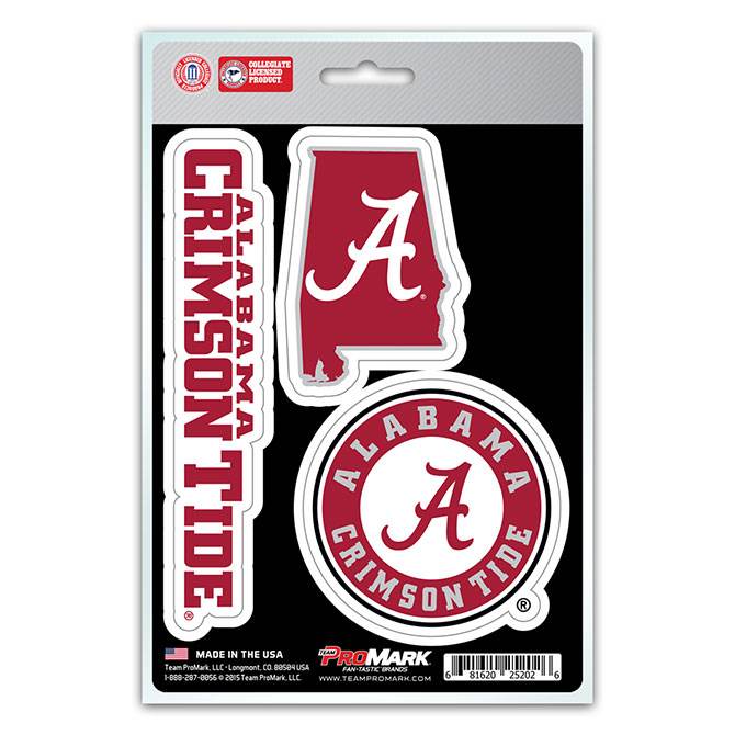 Alabama Crimson Tide Die Cut Decals 3 Pack Premium Vinyl - ToylandEU