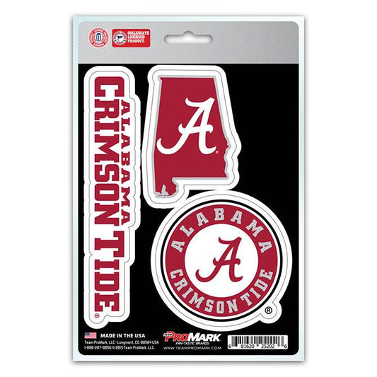 Alabama Crimson Tide Die Cut Decals 3 Pack Premium Vinyl - ToylandEU