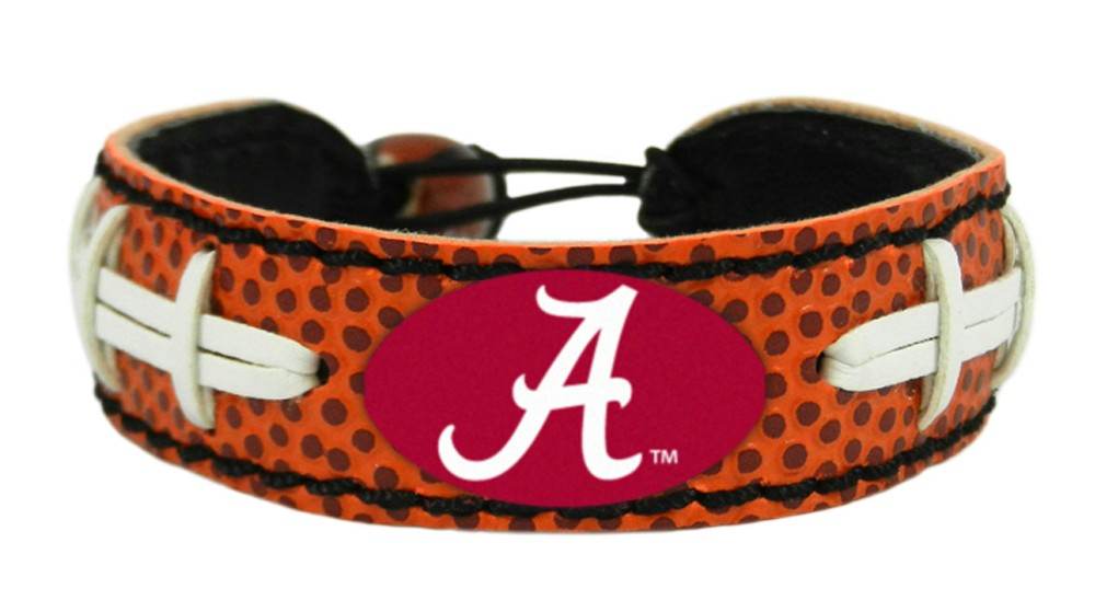 Alabama Crimson Tide Leather Bracelet Handmade Football - ToylandEU
