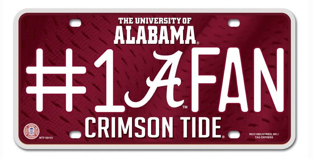 Alabama Crimson Tide License Plate #1 Fan - ToylandEU