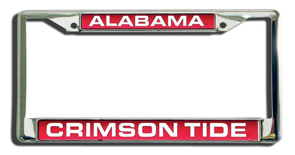 Alabama Crimson Tide License Plate Frame Laser Cut Chrome - ToylandEU