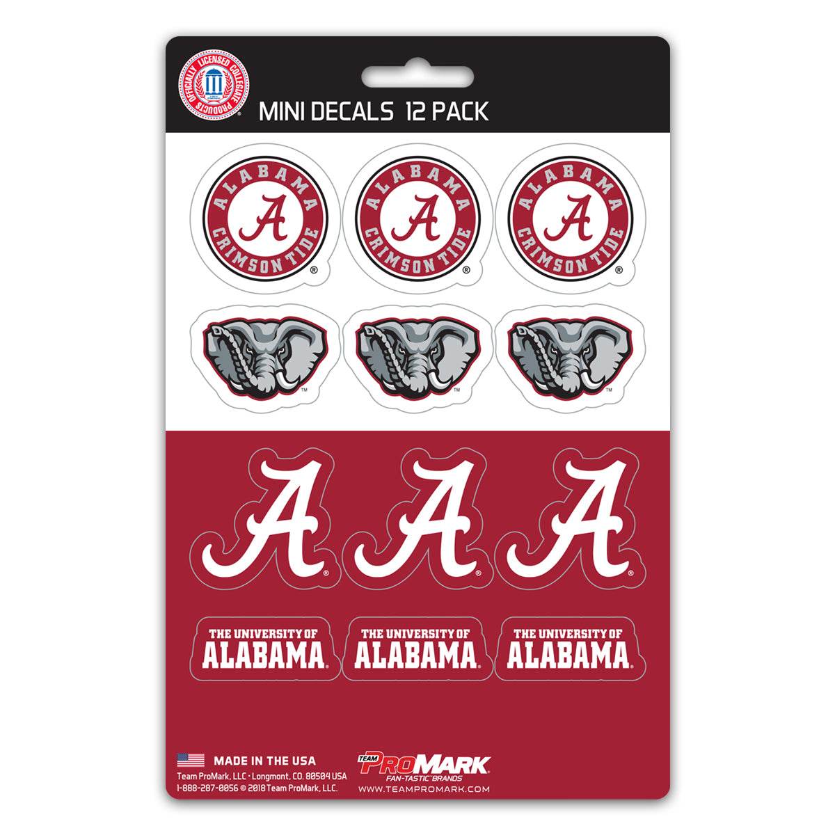 Alabama Crimson Tide Mini Decal Set 12 Pack Premium Vinyl - ToylandEU