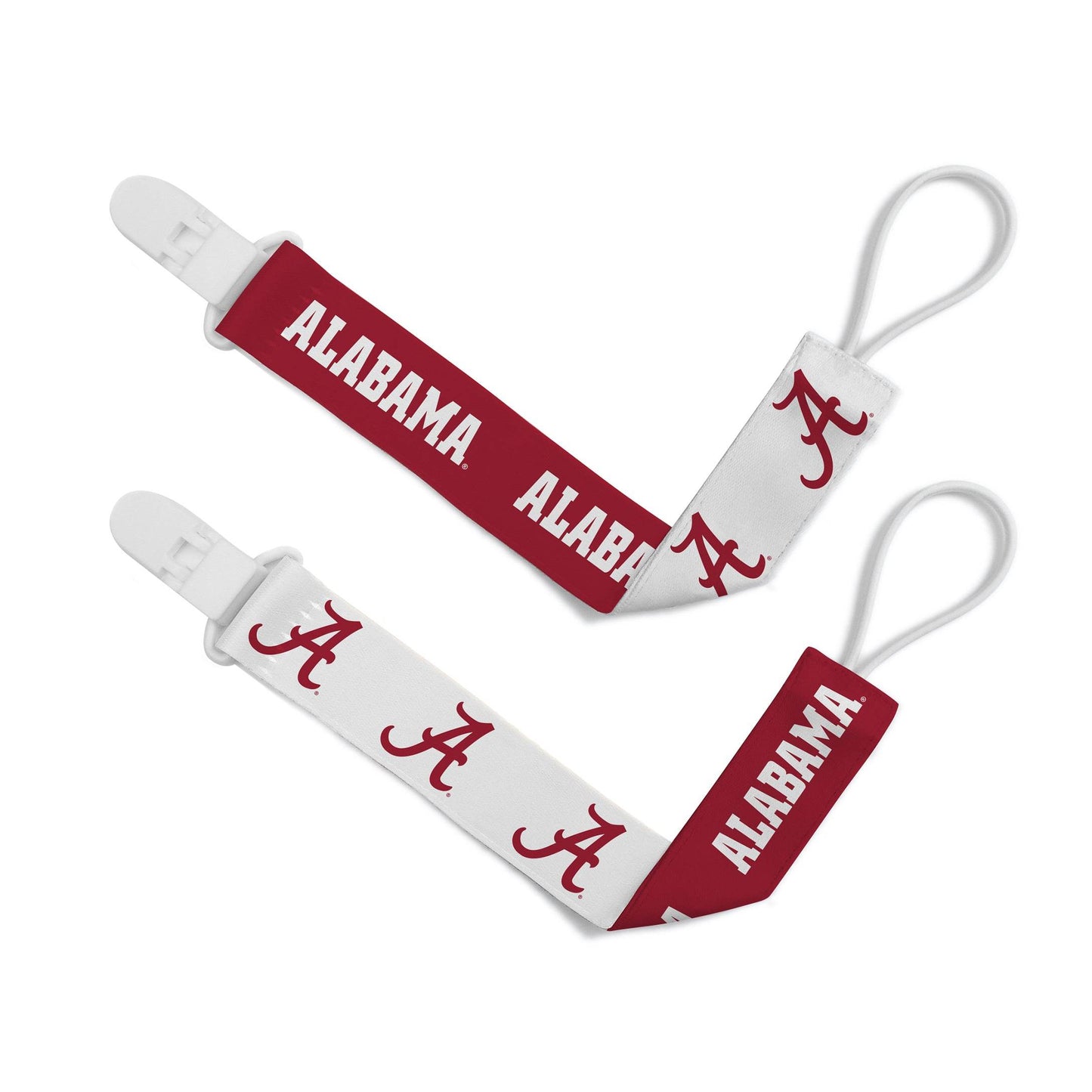 Alabama Crimson Tide Pacifier Clips 2 Pack For Babies - ToylandEU